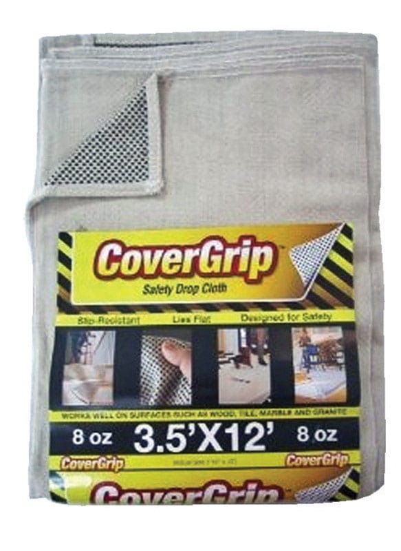Covergrip 351208 3.5 ft. W X 12 ft. L X 1.5 mil 8 oz Safety Canvas Drop Cloth 1 pk