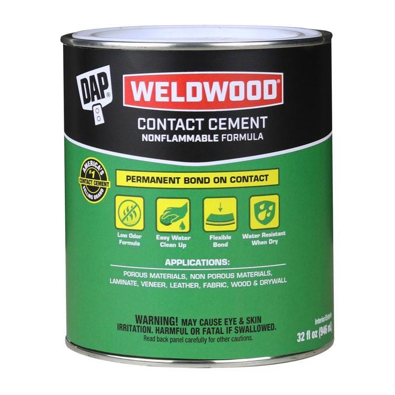 Dap 7079825332 Weldwood High Strength Synthetic Rubber Natural Contact Cement 1 qt
