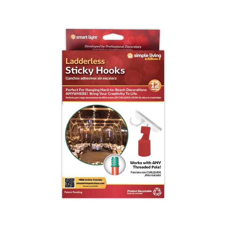Simple Living Solutions 713512 Ladderless Sticky Hooks 12 pk