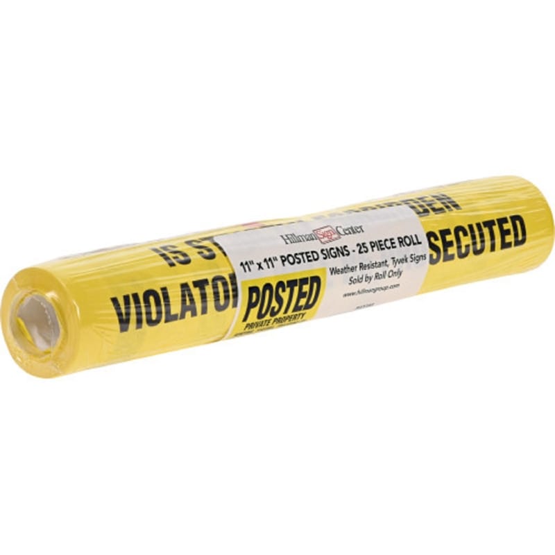 Hillman 843388 English Yellow No Trespassing Sign 11 in. H X 11 in. W