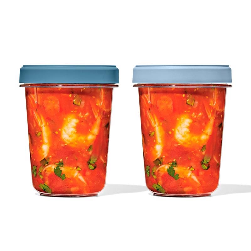 Oxo 11393600 Good Grips 32 oz Blue/Clear Food Storage Container Set 2 pk