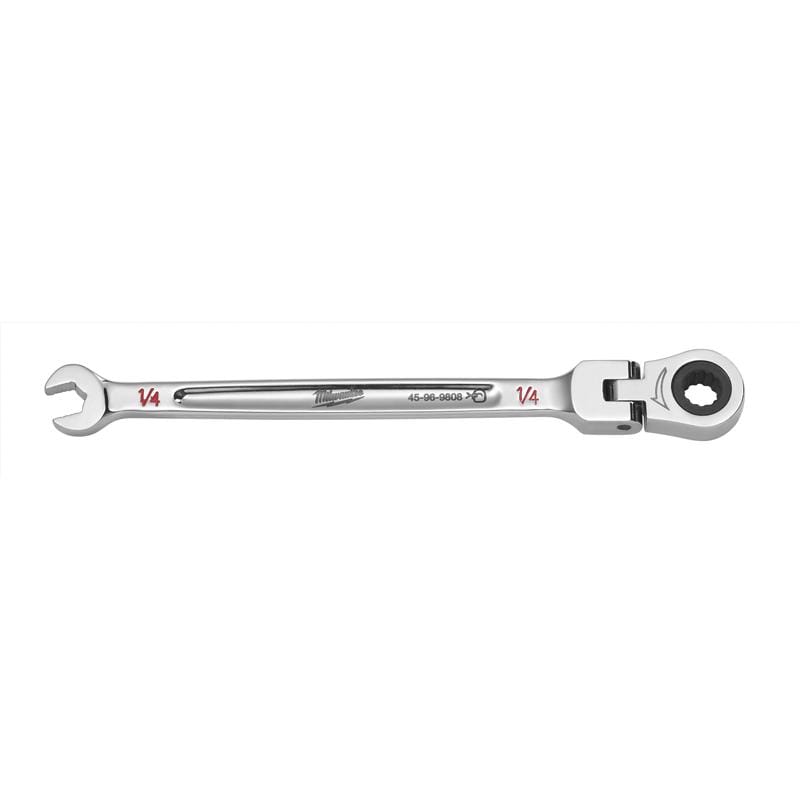 Milwaukee 45-96-9808 1/4 in. X 1/4 in. 12 Point SAE Flex Head Combination Wrench 5.28 in. L 1 pc
