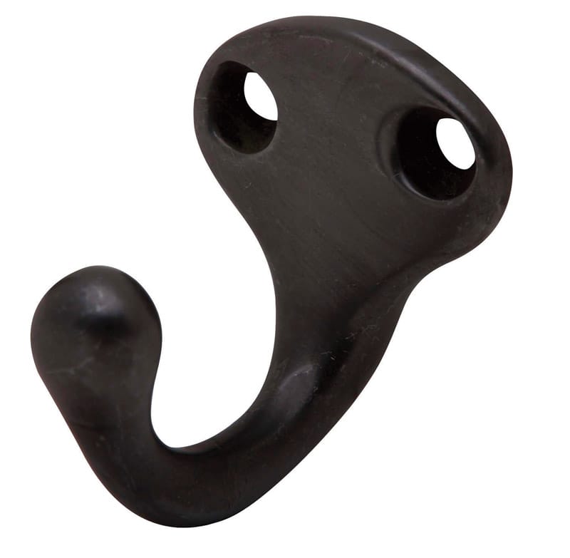 Schlage SPS581MB-716 1-1/4 in. L Black Brass Small Wardrobe Hook 1 pk