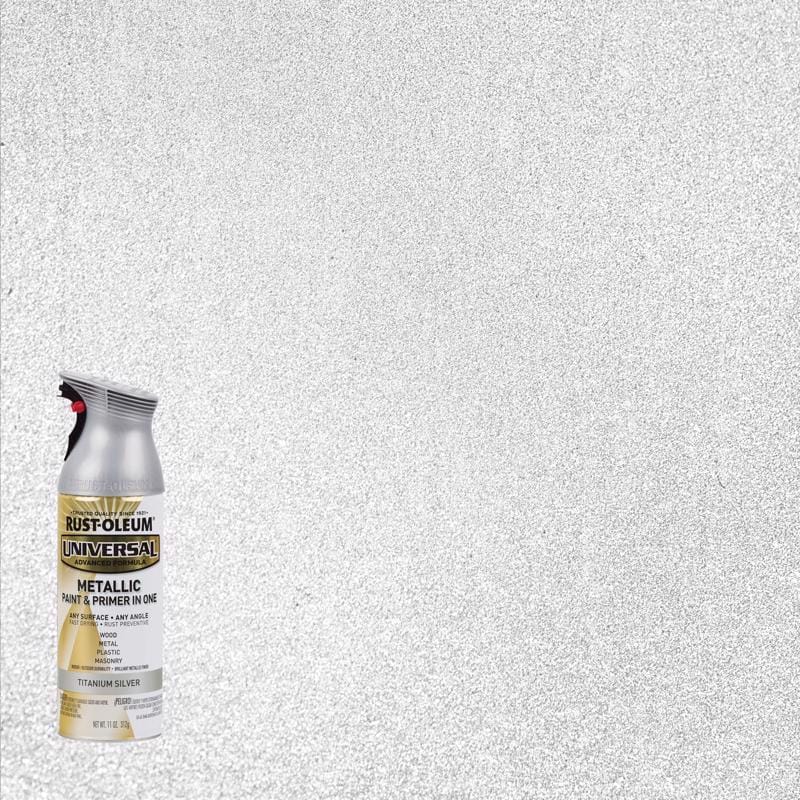 Rust-Oleum 245220 Universal Metallic Titanium Silver Metallic Spray Paint 11 oz