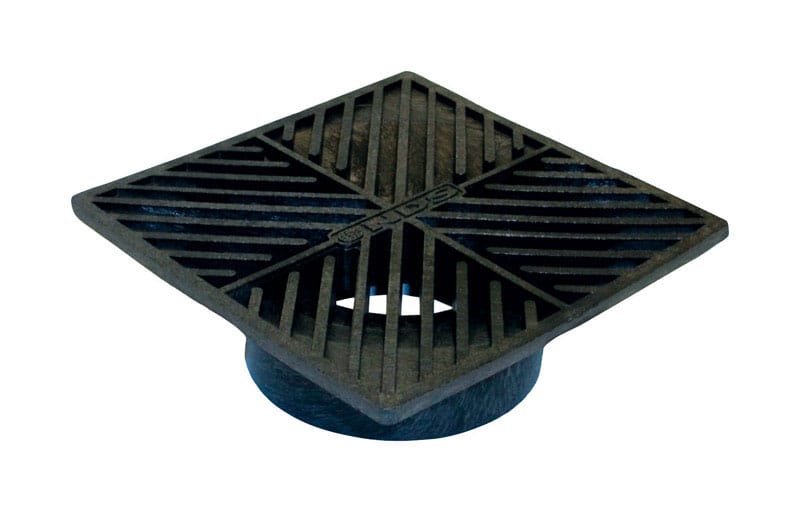 NDS 4 6 in. Black Square Polyethylene Drain Grate
