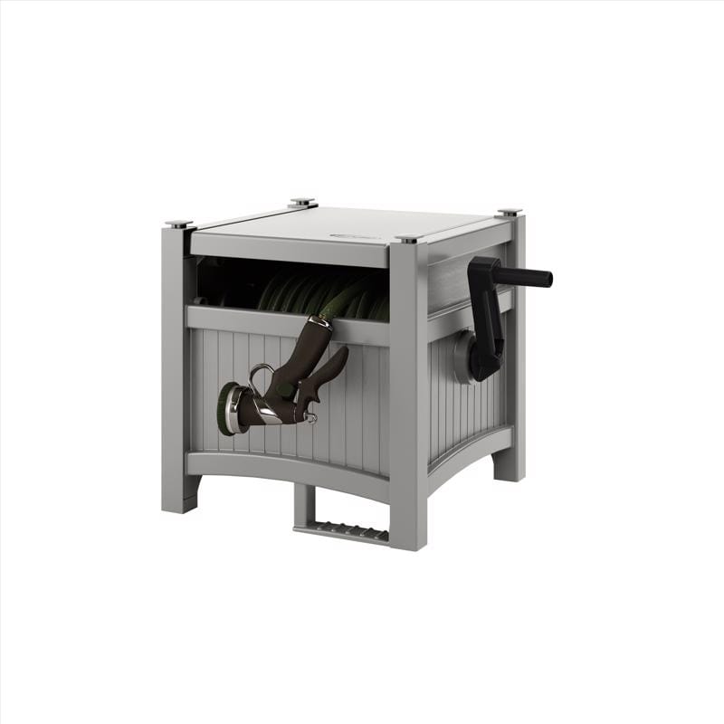 Suncast PHH100DY 100 ft. Gray Free Standing Hideaway Hose Reel