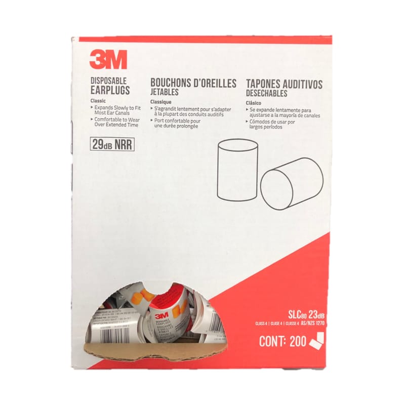 3M 90581H200-C 29 dB Foam Classic Disposable Ear Plugs Orange 1 pair