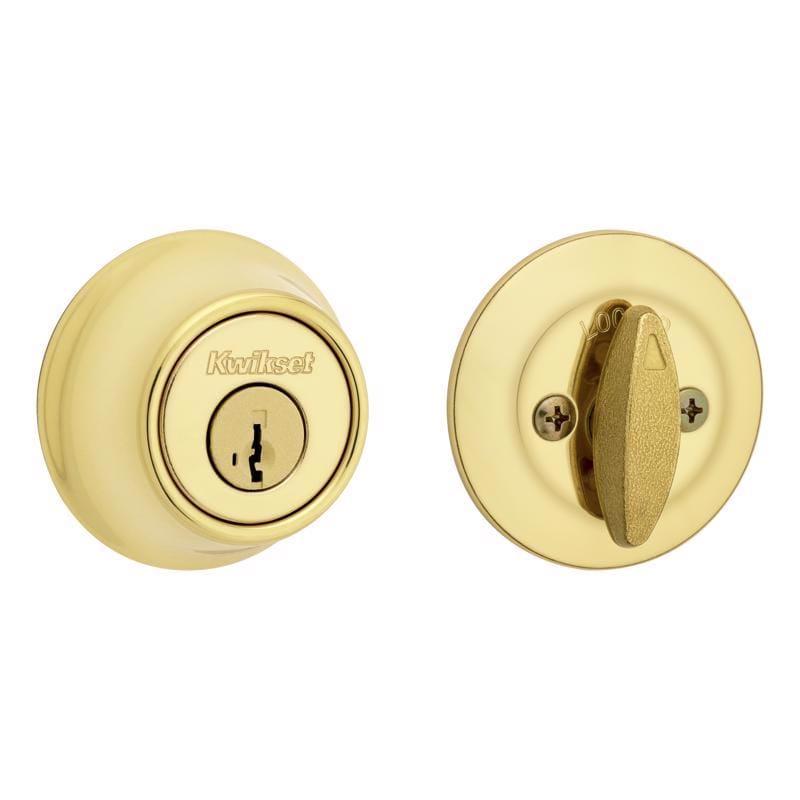 Kwikset 96600-867 Polished Brass Metal Deadbolt