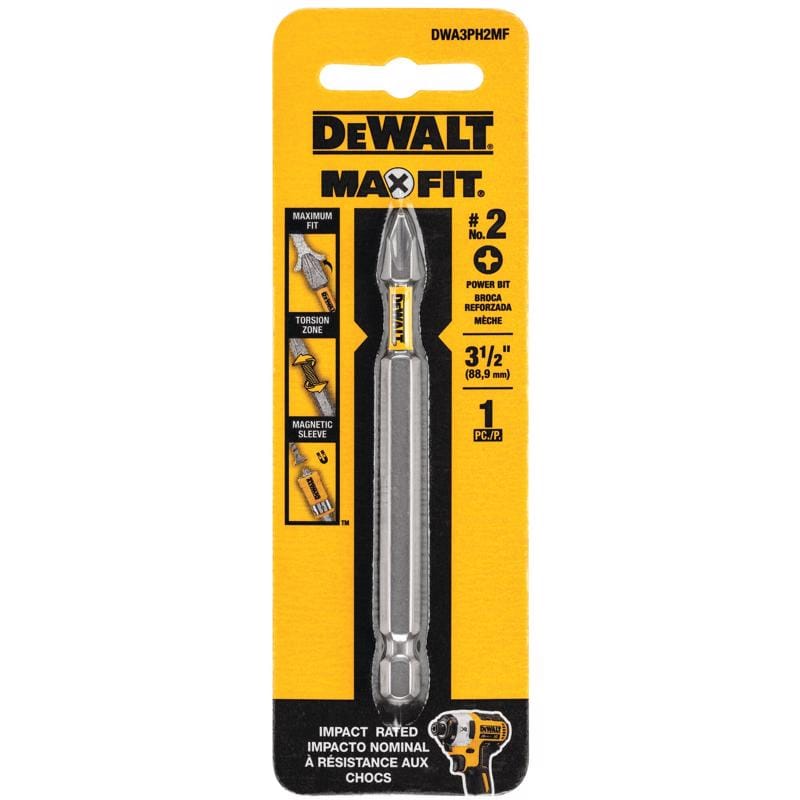 Dewalt DWA3PH2MF Max Fit Phillips #2 X 3.5 in. L Screwdriver Bit Steel 1 pk