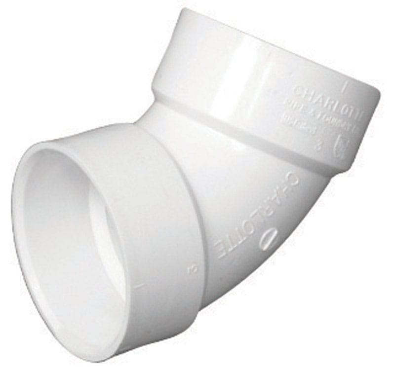 Charlotte Pipe PVC003190600 Schedule 40 1-1/2 in. Hub X 1-1/2 in. D Hub PVC 60 Degree Street Elbow 1 pk