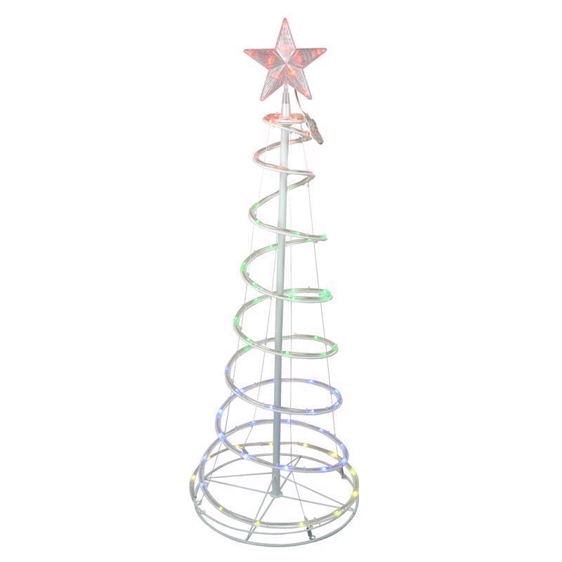 Celebrations RGB4ODTS120A LED Multi Spiral RGB Ribbon 4 ft. Yard Decor
