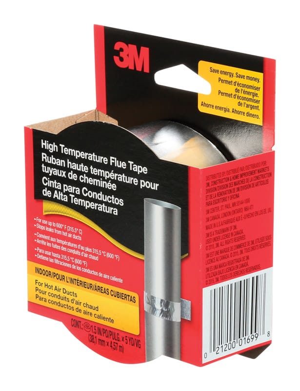 3M 2113NA Scotch 1.5 in. W X 5 yd L Silver Flue Tape