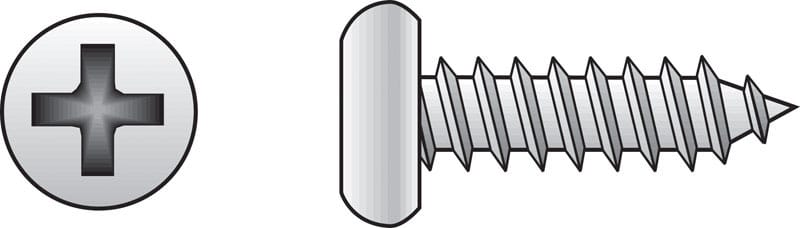 Hillman 0823338 No. 14 Ga. X 1 in. L Phillips Pan Head Sheet Metal Screws 100 pk