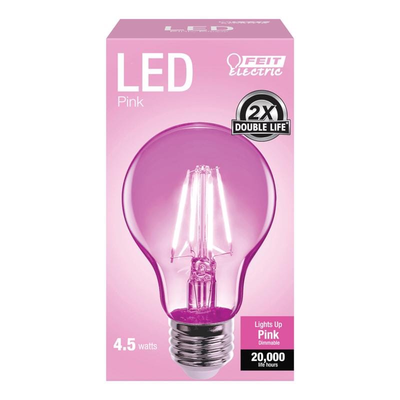 Feit A19/TPK/LED A19 E26 (Medium) Filament LED Bulb Pink 30 Watt Equivalence 1 pk