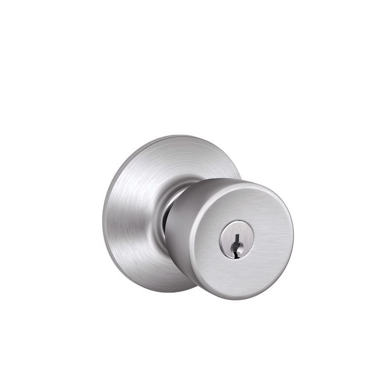 Schlage F51VBEL626 Bell Satin Chrome Entry Door Knob 1-3/4 in.