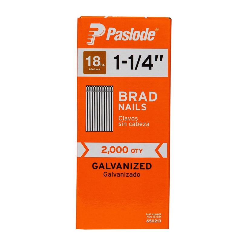 Paslode 650212 1 in. L X 18 Ga. Straight Strip Galvanized Brad Nails 2,000 pk