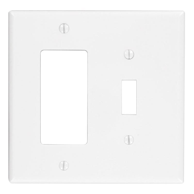 Leviton 002-PJ126-00W White 2 gang Thermoplastic Nylon Decorator/Toggle Wall Plate 1 pk