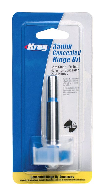 Kreg KHI-BIT 35 mm X 3-1/4 in. L Carbide Tipped Concealed Hinge Drill Bit Round Shank 1 pc