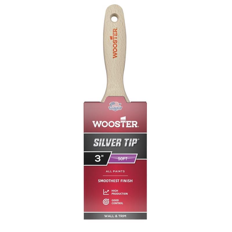 Wooster 5222-3 Silver Tip 3 in. Soft Flat Paint Brush