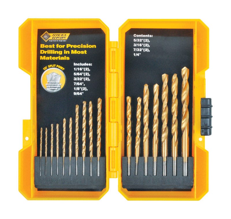 Steel Grip DR62435 Titanium Drill Bit Set Straight Shank 17 pc