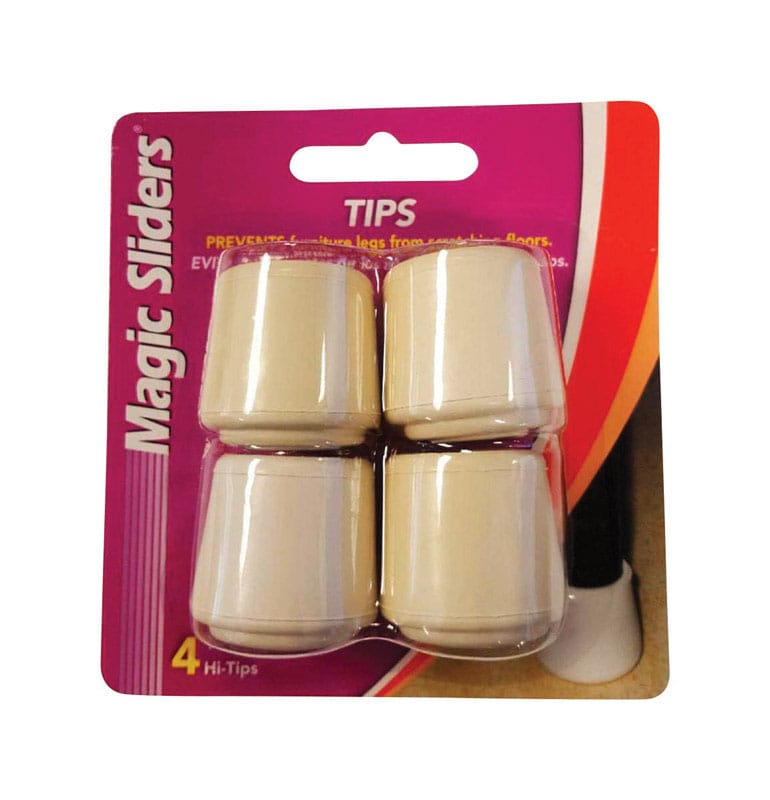 Magic Sliders 94511 Rubber Leg Tip White Round 1-1/8 in. W 4 pk