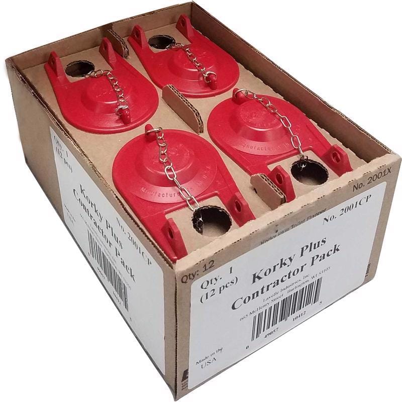 Korky 2001CP Plus Bulk 12-Pack Toilet Flapper Red Rubber For Universal