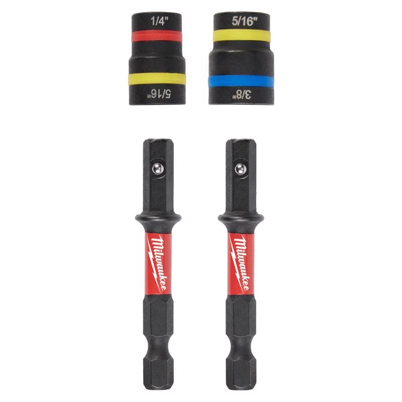 Milwaukee 49-66-4565 Quik-Clear 1/4 in. X 2.513 in. L Steel Magnetic Nut Driver Set 2 pk