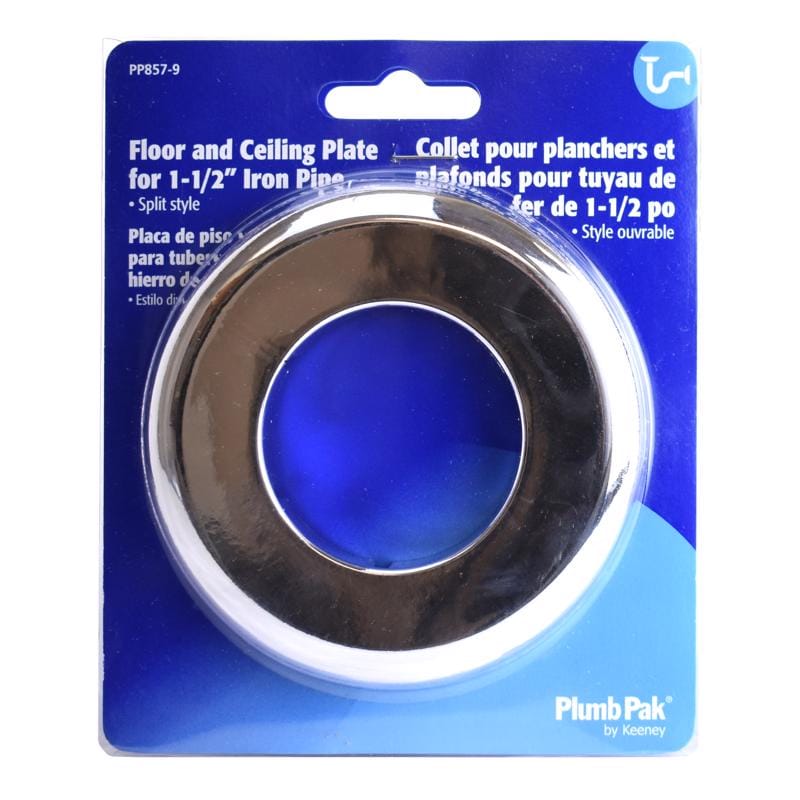 Plumb Pak PP857-9 Chrome Plated Plastic Floor/Ceiling Plate 1.5 in.