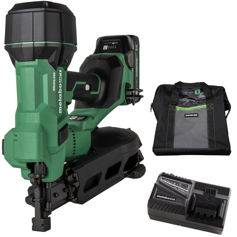 Metabo HPT NV1845DAM MultiVolt Cordless Coil Roofing Nailer Kit (Battery & Charger) 18 V