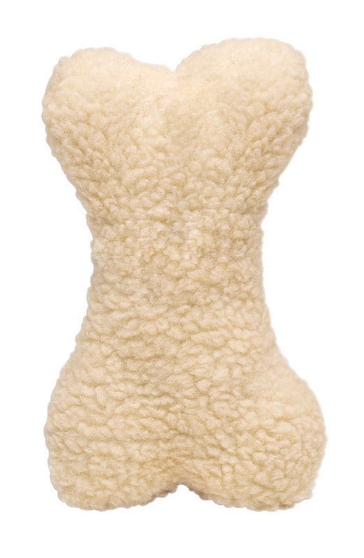 Boss Pet A08807 Digger's For Dog White Plush Bone Fleece Bone Dog Toy Large 1 pk