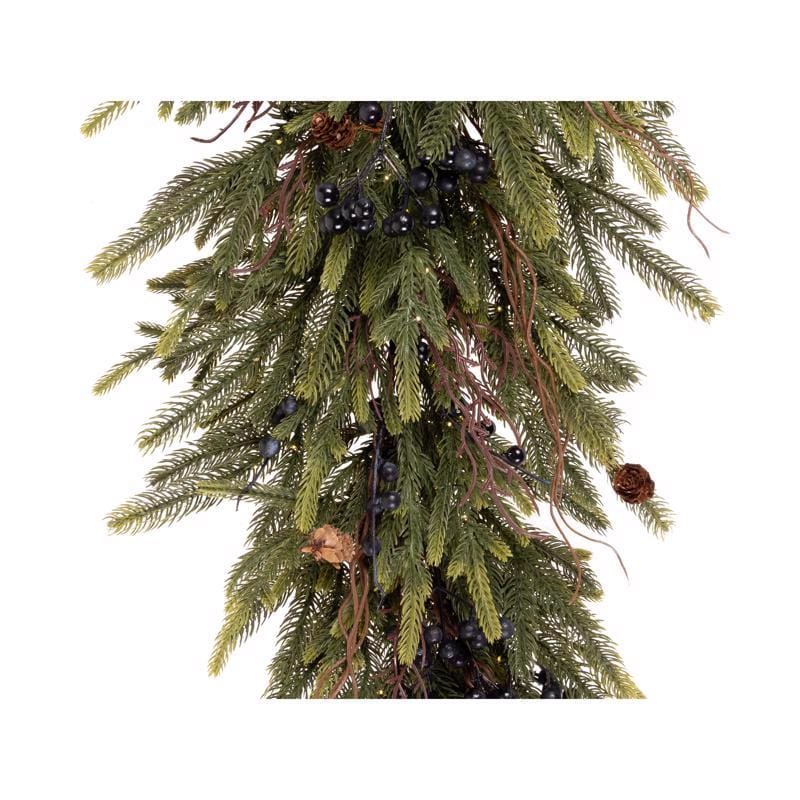Celebrations 09-01013A 20 in. D X 3 ft. L LED Clear/Warm White Rustic Norfolk Teardrop Swag