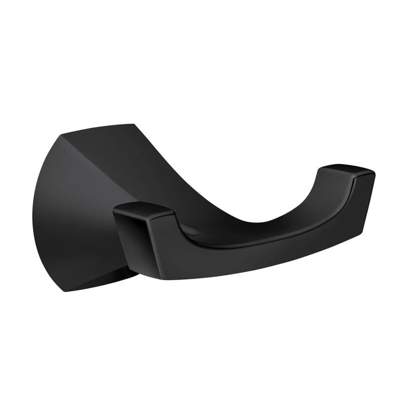 Moen MY8703BL Lindor 2 in. H X 3 in. W X 3.44 in. L Matte Black Double Robe Hook