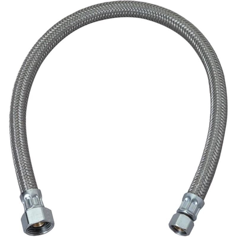 BrassCraft PLS1-12A F Plumbshop 3/8 in. Compression pc X 1/2 in. D FIP 12 in. Braided Stainless Steel Faucet Su