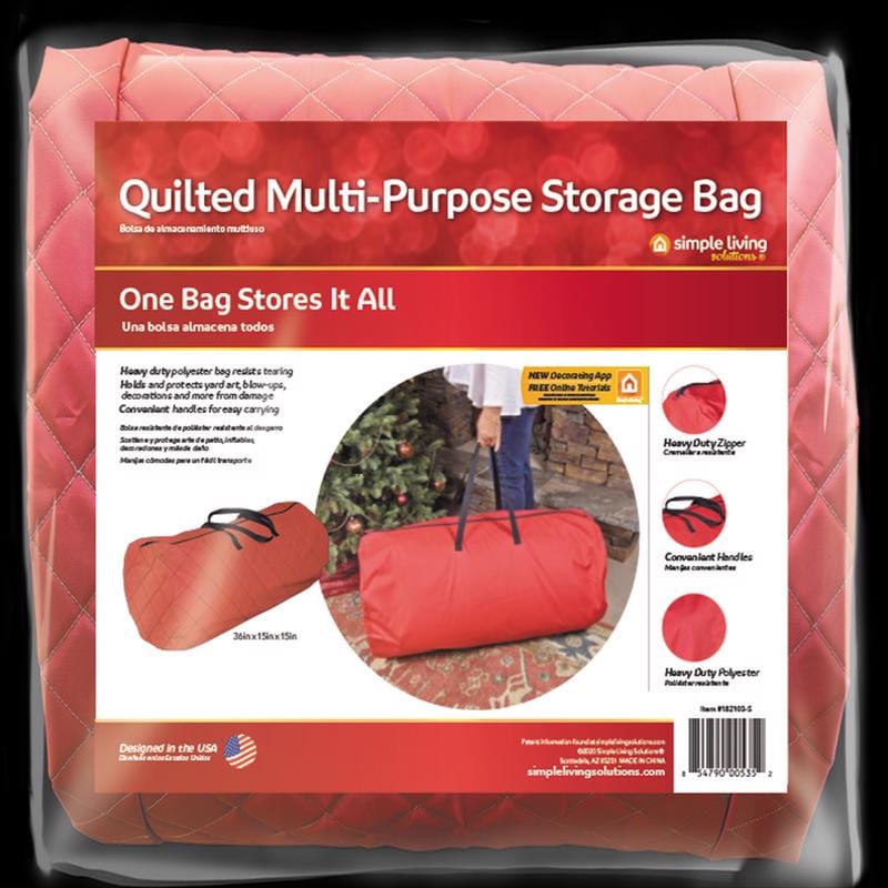 Simple Living Solutions 182103-VQS Quilted Storage Bag 36 in. H X 15 in. W X 15 in. D