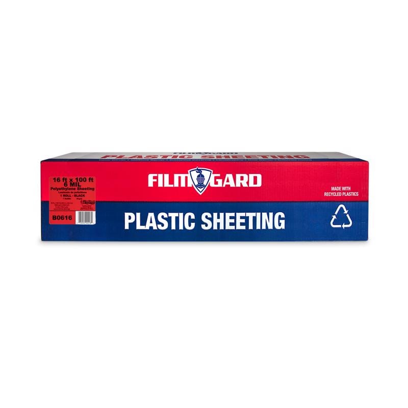 Film-Gard 626054 Plastic Sheeting 6 mil X 16 ft. W X 100 ft. L Polyethylene Black 1 pk