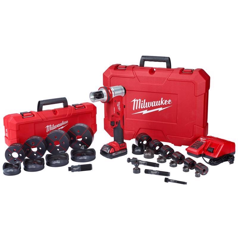 Milwaukee 2677-23 M18 Force Logic Stainless Steel 6-Ton Knockout Punch Set 22.9 in. L 18 pc