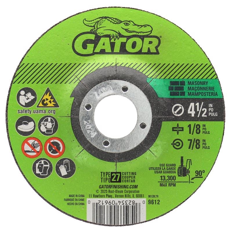 Gator 9612 4-1/2 in. D X 5/8-11 in. X 1/8 in. thick Masonry Grinding Wheel 1 pc