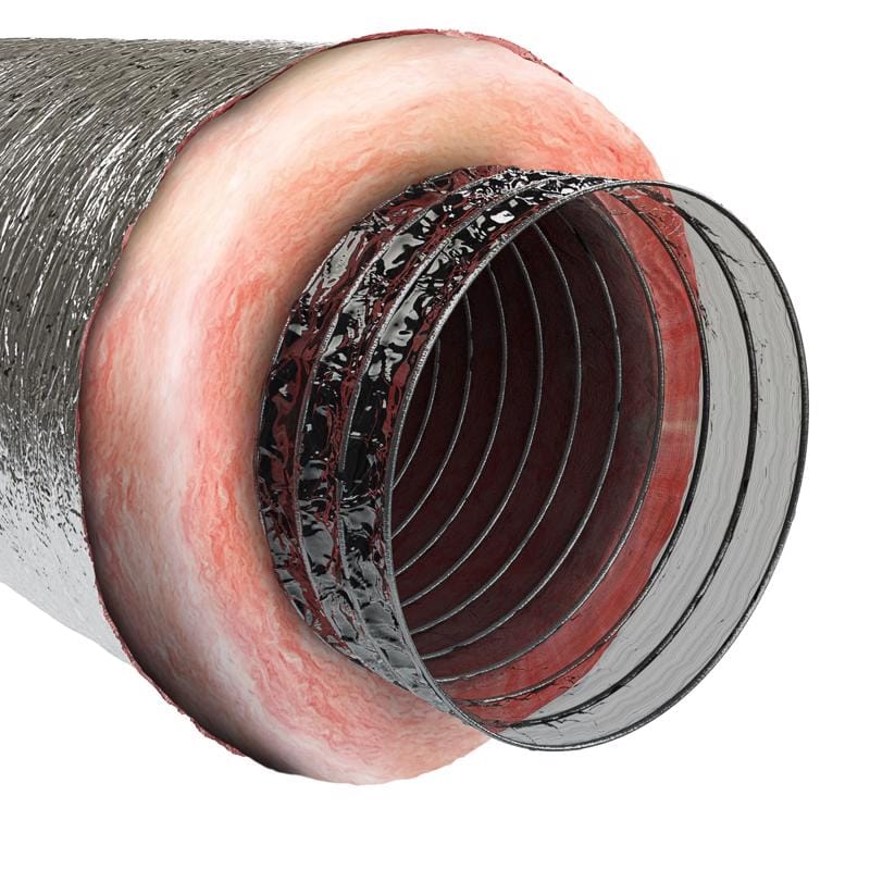 Imperial MEA-0825-6 R6.0 25 ft. L X 8 in. D Silver Poly Duct