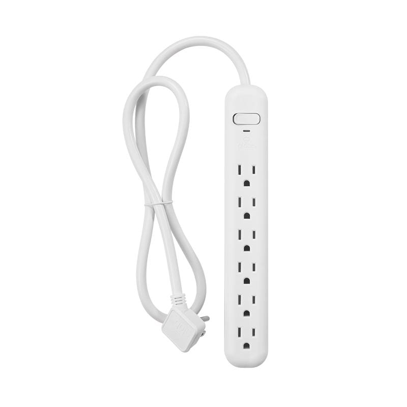 Globe Electric 30000552 6 ft. L 6 outlets Power Strip White