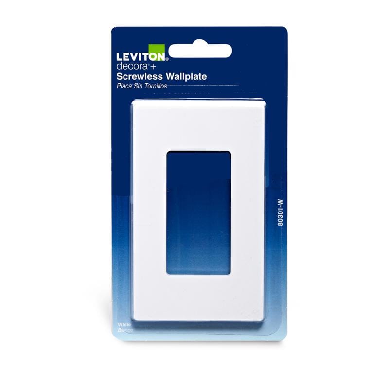 Leviton 80301-W Decora White 1 gang Polycarbonate Decorator Wall Plate 1 pk