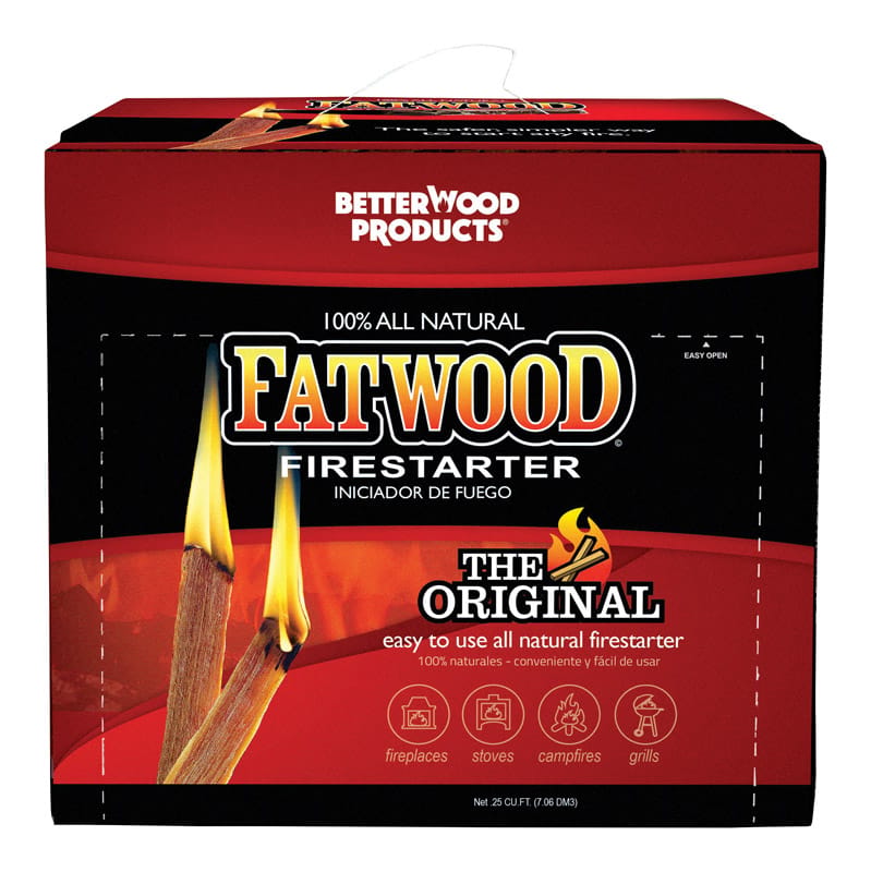 Better Wood Products 09910 Fatwood Pine Resin Stick Fire Starter 15 min 0.25 cu ft