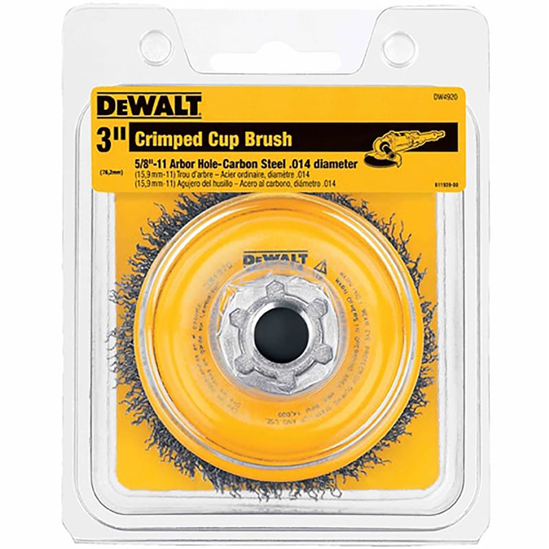 Dewalt DW4920 3 in. D X 5/8-11 in. Crimped Carbon Steel Cup Brush 14000 rpm 1 pk