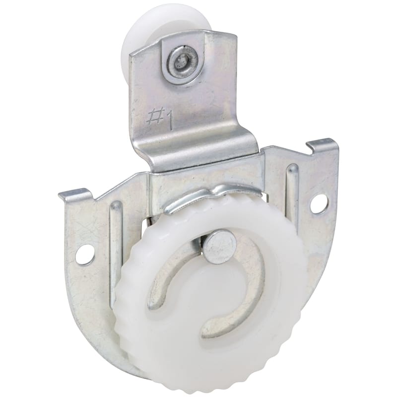 National Hardware N344-861 Zinc-Plated Silver/White Nylon/Steel Sliding Door Hangers 2 pk