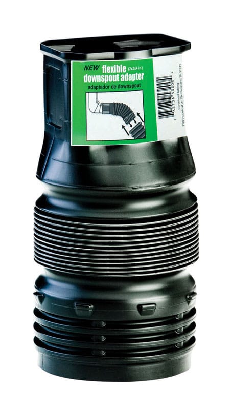 Flex-Drain ADP53202 Press X 4 in. D Press Polypropylene 8 in. Downspout Adapter 1 pk