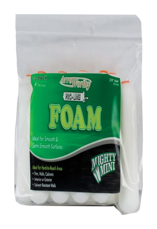 ArroWorthy 4-FMCK 0400 Pro-Line Foam 4 in. W X 3/8 in. Mini Paint Roller Cover 10 pk