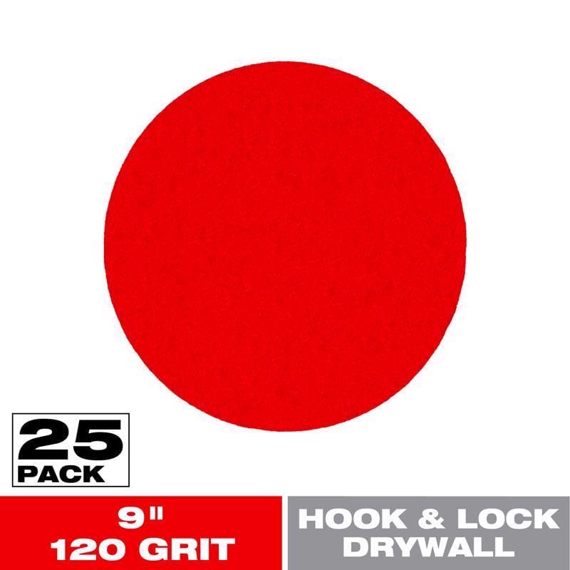 Diablo DCD090120H25G Hook and Lock 9 in. L X 9 in. W Aluminum Oxide 120 Grit Medium Drywall ROS Disk