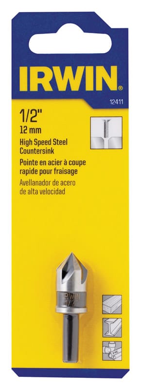 Irwin 12411 1/2 in. D X 1-21/32 in. L High Speed Steel Countersink 1 pc