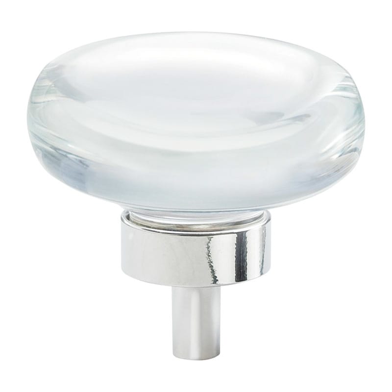 Amerock BP36652CPN Glacio Round Cabinet Knob 1-3/4 in. D 1 in. Clear/Polished Nickel 1 pk