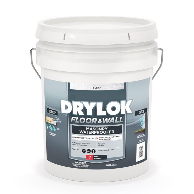 Drylok 831982 Floor and Wall High-Gloss Clear Water-Based Latex Masonry Waterproof Sealer 5 gal