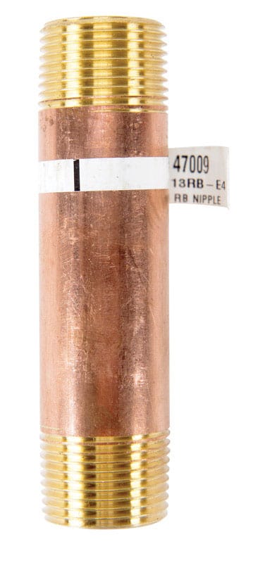 Anderson Metals 38300-1240 3/4 in. MPT in. X 3/4 in. D MPT Red Brass Nipple 4 in. L